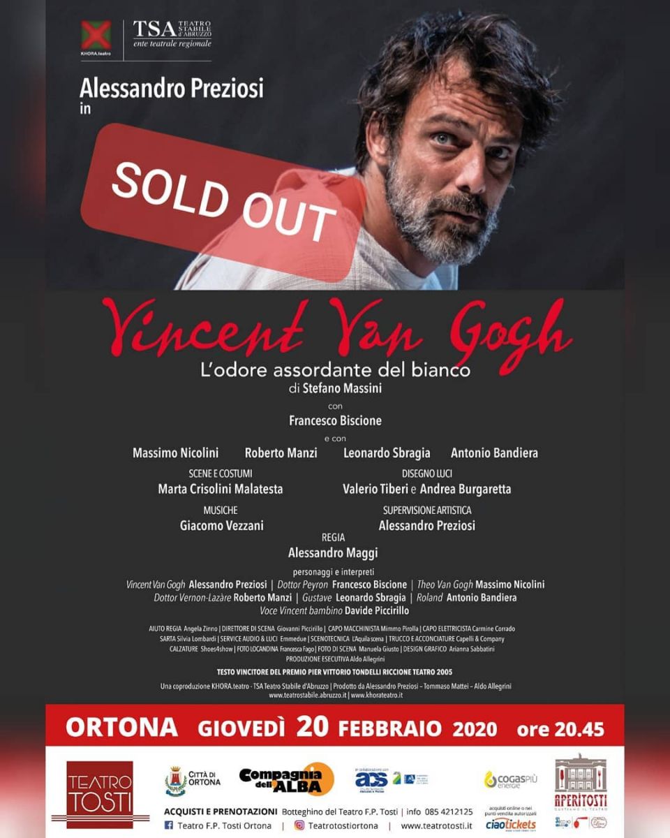 Sold out per lo spettacolo di Alessandro Preziosi al Teatro Tosti di Ortona